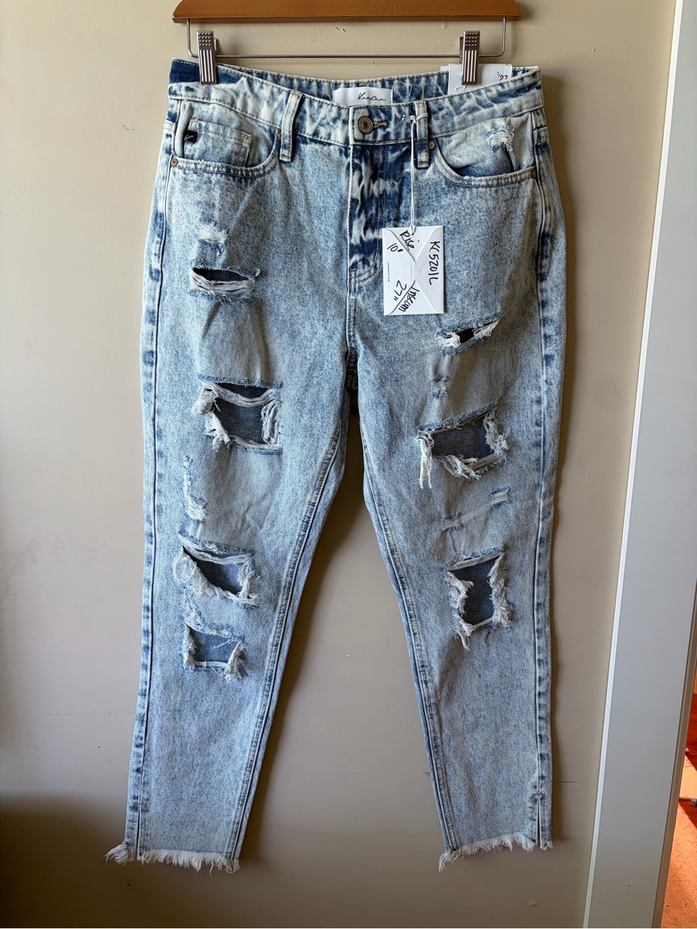 KanCan Acid Washed Distressed High Rise Jeans